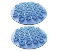 Shower Foot Scrubber - 11.81 Inch Non Slip Bath Pad | Silicone Bristle Body Massager Mat - Due pezzi Wall Suction Cleaner Offers Complete Hands Free Skin Eхfoliation