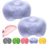 Shower Foot Scrubber Mat with Non-Slip Suction Cups,Foots Back Scrubbers Exfoliating Bath Wash Pad, Wall Mounted Slip Suction Back Washer for Use in Cleaner Men and Women (2pcs-B)