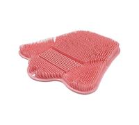 Shower Foot Scrubber, Silicone Back and Heel Scrub Pad with Suction Cups, Versatile Accessory, Non-Slip Massage Mat for Dead Skin Removal and Body Washing Tub Dorm Apartment Bathroom, 32x31x3.3cm