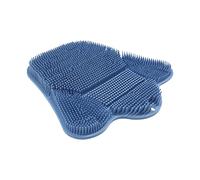 Shower Foot Scrubber, Silicone Back Scrubber Mat, Suction Cup Non Slip Pad, 12.6x12.2x1.3 Inches Gentle Massaging and Dead Skin Removal Tool, Ideal for Heel, Body, Cleaning in Tub, Dorm, or Apartment