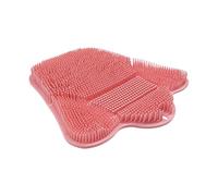 Shower Foot Scrubber, Silicone Foot Scrubber Mat, Suction Cup Non-Slip Washer Scrub Pad Massage Tools for Dead Skin Heel Body Back Cleaning Tub Dorm 32x31x3.3cm