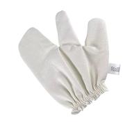 Shower Gloves, Silk Body Scrubbing Mitts, Skin Scrubber, Dead Skin Remover for Spa, Face, Back, Wet and Dry Massage, Bathroom Brushing Accessory White