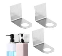 Shower Holder For Shampoo | 3 Pieces Stainless Steel No Drilling Hook | Adhesive Wall Bathroom Shower Organization - 2.99x2.52x1.97 For Bottle Conditioner Soap Dispenser Marble Metal Glass Wood Wall