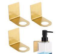 Shower Holder For Shampoo | 3 Pieces Stainless Steel No Drilling Hook | Adhesive Wall Bathroom Shower Organization - 2.99x2.52x1.97 For Bottle Conditioner Soap Dispenser Marble Metal Glass Wood Wall