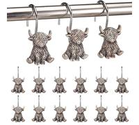Shower Hooks | 12-Piece Rustic Rustproof Funny - Shower Liner Hooks Bathroom Decor,for Home Bedroom Restroom School Apartment Dorm Hotel Gym RV Drape