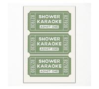Shower Karaoke Admit One Ticket Funny Canvas Wall Art for Bathroom Restroom Guestroom(Unframed,08x12inch(20x30cm))