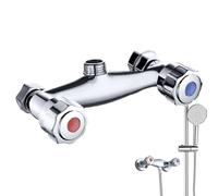 Shower Mixer Tap - Shower Mixer Wall Mount | Double Control Bathroom Faucet | Water Mixing Valve Showers | Copper Spool Mixing Valve For Home, Hotel, Apartment, Dormitory, Cold And Hot Water