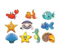 Shower Stickers -10pcs Sea Animal Bathtub Sticker | Sea Animal Anti Slip Bathtub Sticker | Non Slip Shower Stickers | Waterproof Bathtub Strips Self-Adhesive Decals For Bath Tub Shower Stairs