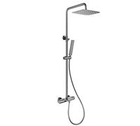 Shower System, Gun Gray Thermostatic Luxury Shower Taps Set Brass Diverter Mixer Bathroom Rain Shower Head Bath with Rainfall Shower Head And Handshower, Wall Mounted Shower Set,B
