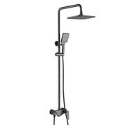 Shower System Gun Gray Wall Mounted Hot Cold Brass Diverter Mixer Bathroom Shower Taps Set with 8 inch Rainfall Shower Head And Handshower, Luxury Shower Set,C