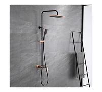 Shower System, Rainfall Shower Head System with Handheld Combo Set, Wall Mounted Shower Faucet Set Complete with Brass Valve And Bathtub Spout, Height Adjustable (Grey A)