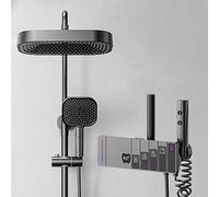 Shower System Thermostatic with Temperature Display Shower Faucet Set 4 Function Piano Keys Rain Shower System with Tub Spout, 12inch Shower Head, 3 Functions Hand Sprayer, Bidet Shower Fixtures