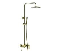 Shower System with Tub Spout Rain Mixer Shower Combo Set with 9" Rainfall Shower Head Shower Faucet Set with Handheld Combo Set, Height Adjustable (Svart A)