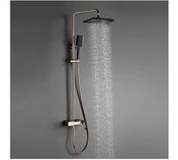 Shower System with Tub Spout Shower Faucet Set Wall Mount Single Handle Rainfall Shower Head System with Handheld Sprayer Shower Set,Rose Gold