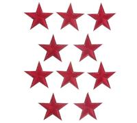 SHOWERORO 10 Pezzi Toppa Ricamata a Stella a Cinque Punte in Poliestere Rossa, Patch Decorativa e Riparatrice per Zaino e Sciarpa, come Regalo la Festa del Papà