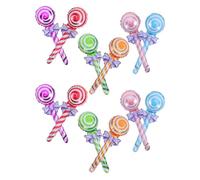 SHOWERORO 12 Pezzi Palloncini Lecca Lecca in Alluminio a Forma Rotonda per Addobbi di Compleanno e Feste Tema Caramelle per Facili da Gonfiare e Usare in Carnevale e Matrimonio