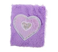 SHOWERORO 1pezzi Notebook Mini Diario Morbido Peluche Viola Copertina Cuore Pagine Spesse Fronte-retro Libro Creativo Taccuino Per Appunti Diario Segreto Utile e Comodo