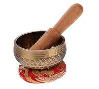 SHOWERORO 1set Ciotola Tibetana Per Meditazione Ciotola Sonora Decorativa Con Mazzuolo Legno e Base Strumento Spirituale Per Yoga e Relax Artigianale e Pratica Per La Guarigione Interiore