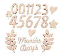 SHOWERORO 1set Numeri Di Mese Legno Per Accessori Per Annuncio Di Nascita Decorazioni Per Compleanno e Shower Sicuri e Riutilizzabili Design Elegante e Versatile Per Ogni Occasione