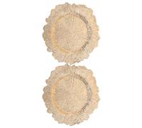 SHOWERORO 2 Pezzi Decorativo Rotondo in Plastica, Design Vintage Americano Irregolare, Oro, per Matrimonio e Cena, Minimizza le Macchie Visibili, Facile da Trasportare Riutilizzabile