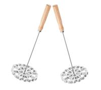 SHOWERORO 2 Pezzi Stampi Rosette Alluminio con Manico Forma per Fritti e Dolci Utensile Versatile per Snack e Colazioni Facile da Pulire Trasferimento Calore Ottimale Colore Argento