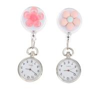 SHOWERORO 2pezzi Orologio Da Tasca Per Infermiere Clip Orologio Retrattile Da Dottore Movimento Al Quarzo Preciso e Robusto Design Semplice Ed Elegante