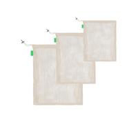 SHOWERORO 3 Pezzi Sacchetti Rete in Cotone Beige Riutilizzabili Coulisse, Lavabili e Facili da Trasportare, per Conservare Verdure e Acquistare la Spesa