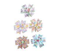 SHOWERORO 5 Fiocchi Per Chioma Per Bambine Fermagli Per Fiocchi Per Chioma Per Bambini Set Accessori Per Neonati Per Compleanno Festa Pasqua