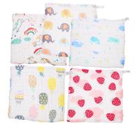 SHOWERORO 5pezzi Asciugamani Di Cotone Sei Strati Per Ragazzo Ragazza Morbidi e Assorbenti Perfetti Come Fazzoletto e Panno Viso Misty