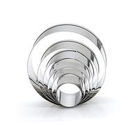 SHOWERORO 6pezzi Formine Rotonde in Acciaio Inossidabile Per Dolci e Biscotti Stampi Antiaderenti Per Torte Cioccolato Fondant e Mousse Misure Da Facilità Di Sformatura e Pulizia Per Uso Dom