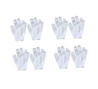 SHOWERORO 8 Pezzi Set Guanti Cinque Dita Ragazzo Ragazza Asciugamano Bagno Con Bolle Colore Bianco Scrub Esfoliante Per Corpo Nylon Larghi Polsino Indossare Togliere Pratico