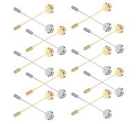SHOWERORO Accessori per spilla rotondi 20 pezzi in lega di zinco argento con vassoio lucido ideali per abbigliamento casual e creazione bigiotteria