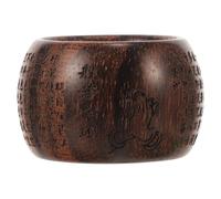 SHOWERORO Anello in Legno Tiger Eye con Incisione Buddhista Unico e Decorativo Design per Uomo e Donna Gioiello Vintage per Regalo