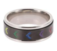 SHOWERORO Arcobaleno Resistente Inossidabile Girevole e Acciaio in Anello Accessorio Gay Pride, Design Chic e Materiale and per Uomo Donna per Party e Picnic Estivi
