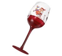 SHOWERORO Bicchiere da Vino di Natale 465ml Stelo lungo Vetro Decorativo Rosso per Feste Natalizie e Ospitalità Durante le Vacanze