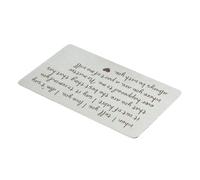 SHOWERORO Biglietto Per Portafoglio in Acciaio Inossidabile Inserto Per Carte Da Portafoglio Parole Incise Fidanzato