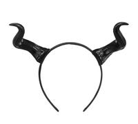 SHOWERORO Cerchietto per Chioma da Diavolo Nero in Pp Leggero Corna Uniche per Halloween e Cosplay, Accessorio Versatile per Feste e Travestimenti