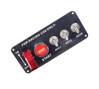 SHOWERORO Interruttore Accensione Auto LED con Pulsante Avviamento Motore e Pannello Toggle per Auto da Corsa Protezione Sovraccarico e Cortocircuito Design Leva Aeronautica Nero