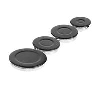 SHOWERORO Kit Accessori Fornello Gas Con Cappelli Fiamma Concavi Copri Bruciatore Nero Per Piano Cottura Elettrico e a Gas Ricambi Resistenti in Alluminio e Ferro Per Doppio Fuoco Sicurezz