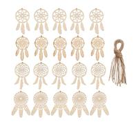 SHOWERORO Kit di 40 Pezzi Scacciapensieri in Legno con Spago, Ornamenti Appesi Creativi e Rustici, Leggeri e Resistenti, per Realizzare Cattura Sogni Fai da Te