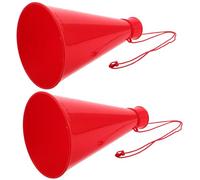 SHOWERORO Megafono per Tifo Rosso in Plastica 2 Pezzi Manico Portatile per Amplificare la Voce per Party e Manifestazioni Sportive