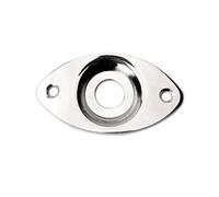 SHOWERORO Piastra Jack Ovale Metallo Per Chitarra Elettrica e Basso Con Viti Per Presa Pickup Facile Da Installare Finitura Lucida Argento Accessorio Stabile e Resistente