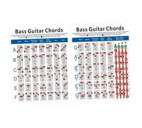 SHOWERORO Schema Accordi Per Basso Elettrico 4 Corde Formato Grande, Tabella 72 Accordi La Re Solfeggio Diagramma Esercizi Per Principianti e Note Fondamentali Su Cartellone Doppia Faccia
