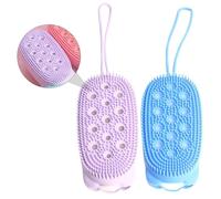 SHOWERORO Spazzola Corpo in Silicone e Spugna Esfoliante, 2 Pezzi, 25X7X5 CM, Perfetta per Pelle Sensibile e Trattamenti di Pulizia durante la Doccia Colore Casuale