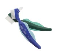 SHOWERORO Spazzolino con Setole Dure per Protesi Dentarie Doppia Testina 2 Pezzi in Pp+nylon per Pulizia Profonda ed Efficienza Compact per Viaggi e Uso Domestico