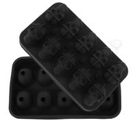 SHOWERORO Stampo in Silicone Nero per Cubetti di Ghiaccio a Forma di Teschio Creativo e Sicuro, Lavabile in Lavastoviglie, per Bevande Fredde come Caffè Freddo e Cocktail