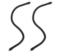SHOWERORO Tubo di Prolunga Flessibile per Microfono 40cm in Metallo Nero Doppia Testa Filettata 1/4 Pollice, Supporto Portatile per Presentazioni e Riunioni, Confezione da 2 Pezzi