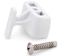 ShowerPart JI4, gancio per porta della doccia, bianco, base rettangolare del gancio: 28,7 mm x 18 mm x 15 mm, parti di ricambio per porta della doccia, 1 x