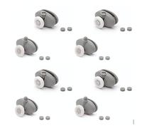 ShowerPart L007 - Rulli/guide per porta della doccia a farfalla singola superiore e inferiore, diametro 23 mm, spessore 6 mm, in plastica, parti di ricambio per porta doccia, 8 pezzi