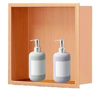 ShowerWall rt - Mensola da doccia in acciaio inox, nessuna piastrella necessaria, perfetta per la ristrutturazione del bagno, colore: oro rosa, 320 x 320 x 125 mm